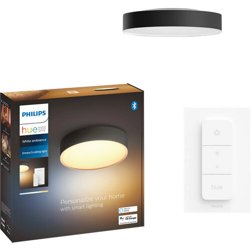 Tweedekans Philips Hue Enrave M plafondlamp White Ambiance Zwart Tweedehands