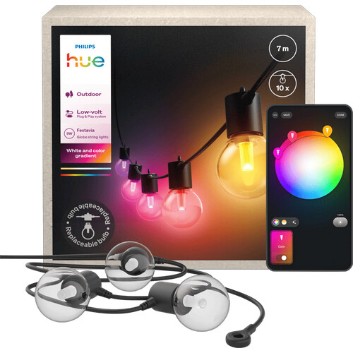 Tweedekans Philips Hue Festavia Globe Lichtsnoer - 7 meter - 10 lampen Tweedehands