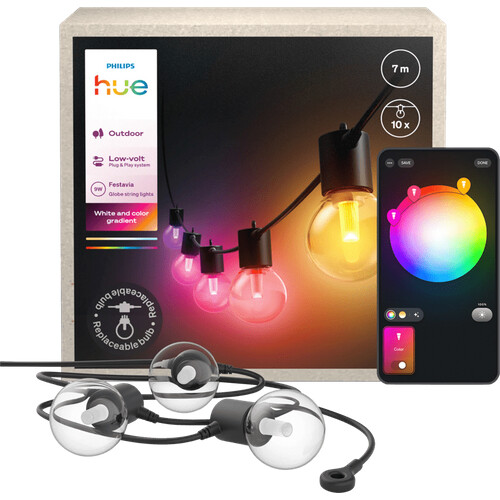 Tweedekans Philips Hue Festavia Globe Lichtsnoer - 7 meter - 10 lampen Tweedehands