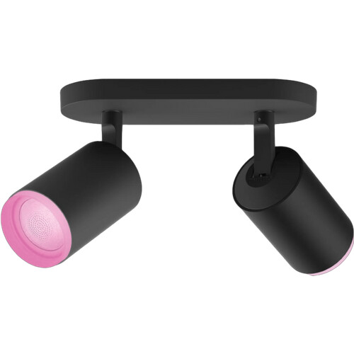 Tweedekans Philips Hue Fugato Opbouwspot White and Color - Zwart - 2-spots Tweedehands