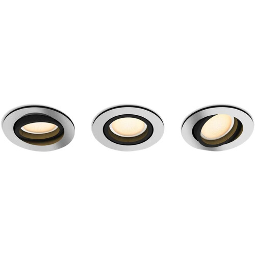 Tweedekans Philips Hue Milliskin inbouwspot White Ambiance - rond - Aluminium - 3-pack Tweedehands