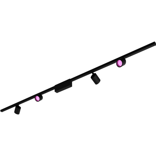 Tweedekans Philips Hue Perifo railverlichting plafond - 4 spots - White and Color - Zwart Tweedehands