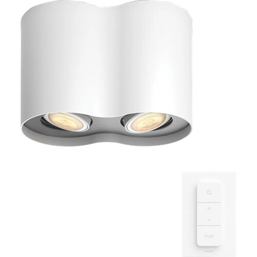 Tweedekans Philips Hue Pillar Opbouwspot White Ambiance - Wit - 2-spots + Dimmer Tweedehands