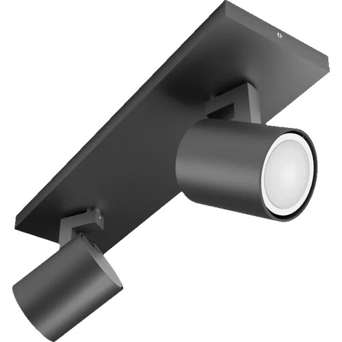 Tweedekans Philips Hue Runner opbouwspot White Ambiance - 2 Spots - Zwart + Dimmer Tweedehands