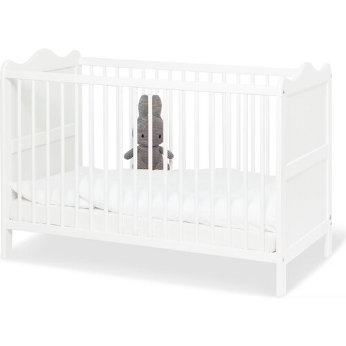 Tweedekans Pinolino Kinderbed Florentina 60 x 120 cm - Wit - Verstelbare bodem & Uitneembare spijlen