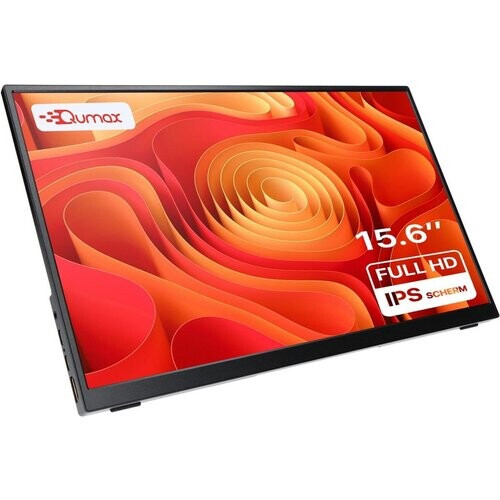 Tweedekans Qumax Portable Monitor – 15.6 inch Draagbare monitor – Full HD – HDMI & USB-C – Inclusief Hoes & Standaard – Multifunctioneel – Ingebouwde Speakers Tweedehands
