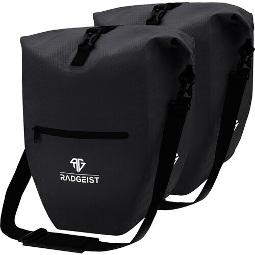 Tweedekans RADGEIST fietstas voor bagagedrager set - 2X tas voor fietsbagagedrager - bagagedraagtas waterdicht & schoudertas - fietstas met reflectoren Tweedehands