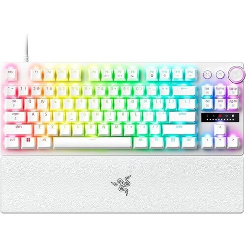 Tweedekans Razer Huntsman V3 Pro Tenkeyless - Gaming Toetsenbord TKL - Optische Switches - RGB - Qwerty - Wit Tweedehands