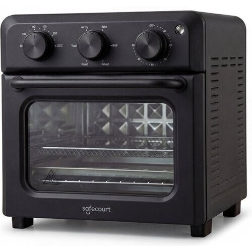 Tweedekans Safecourt 6-in-1 Airfyer oven - 100% PFAS-vrij - 6 programma’s - 80 tot 230 graden - Airfryer, bakken, roosteren, toasten, grillen & opwarmen - Zwart Tweedehands