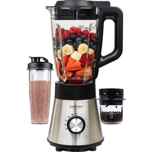 Tweedekans Safecourt Kitchen HB100 - Krachtige Blender - 5 programma's - 1000W - 1.5L Tweedehands
