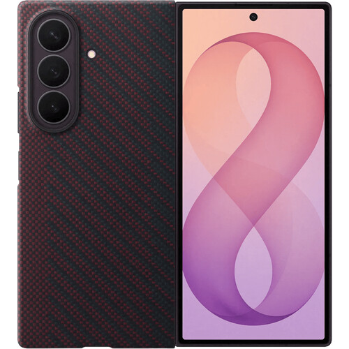 Tweedekans Samsung Galaxy Z Fold 8 Ultra Carbon Back Cover met Magneet Rood Tweedehands