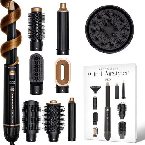 Tweedekans Sansbeauté® 9-in-1 Airstyler met Diffuser - Multistyler - Föhnborstel Kort Haar - Haarkruller - Haarstyler - Haardroger - Warmteborstel - Krulborstel - Krultang - Haarstijler - Stijlborstel - 5 in 1 Hairstyler Tweedehands