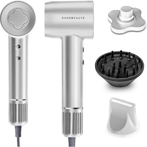 Tweedekans Sansbeauté® Föhn met Diffuser – Krullen – 110.000RPM - Ionische Haardroger met Borstel - 3 Standen - 3 Opzetstukken – Reisföhn - Coolshot – Haarföhn met Diffuser – Hair Dryer - 2000W - EssentiaPRO® Tweedehands
