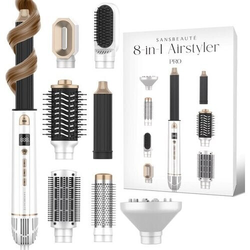 Tweedekans Sansbeauté Multistyler – 8-in-1 Airstyler & Föhnborstel – 1400 W – Goud/Wit Tweedehands