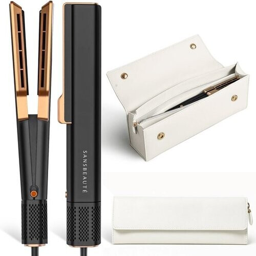 Tweedekans Sansbeauté® Sanstraight Stijltang Wet-to-Dry met Reisetui - 2 in 1 - Haardroger & Stijltangen - Coldshot - 80℃ t/m 140℃ - Hair Straigthener - Haartang - Haar stijltang - Lisseur Cheveux - Alternatief Stoomstijltang Tweedehands