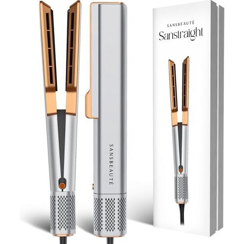 Tweedekans Sansbeauté Stijltang – 2-in-1 Wet-to-Dry, Haardroger & Stijltang, 3 Temperatuurinstellingen – 34,2 x 4,6 cm – Grijs Tweedehands