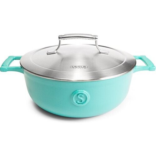 Tweedekans Saveur Voyage Hapjespan Ø25 cm – Gietijzer – PFAS-vrij – Geschikt voor Inductie en Oven – Saveur Blauw – Voor Braden – Stoven – Slowcooking Tweedehands