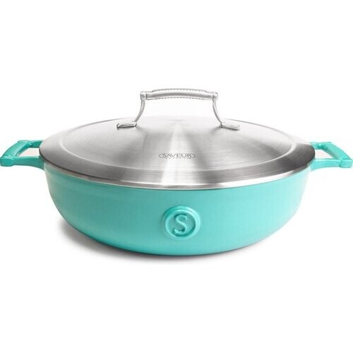 Tweedekans Saveur Voyage Hapjespan – Ø30 cm – Gietijzer – PFAS-vrij – Inductie – Saveur Blauw Tweedehands