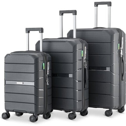 Tweedekans SC Urban Adventurer - Kofferset - 3-delig - Cijferslot - 232L - Spinner wielen - Reiskoffer met Kofferslot - Lichtgewicht - Donkergrijs Tweedehands