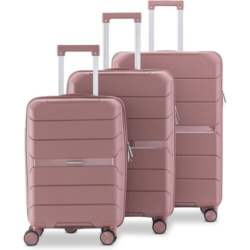 Tweedekans SC Urban Adventurer Kofferset Driedelig – Voorzien Van Cijferslot En Spinner Wielen En Verstelbare Handvatten – Voor Handbagage En Ruimbagage – Roze Kunststof – Tweehonderdtweeëndertig Liter Tweedehands