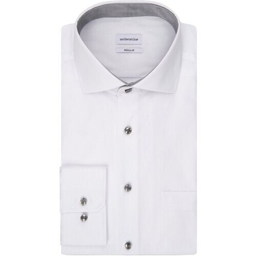 Tweedekans Seidensticker Business Shirt - Wit - Maat 40 - Regular Fit - Spread Kent - Non Iron - 01.165447-01 Tweedehands