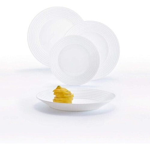 Tweedekans Serviesset Luminarc 1700 Wit Glas 18 Onderdelen Tweedehands