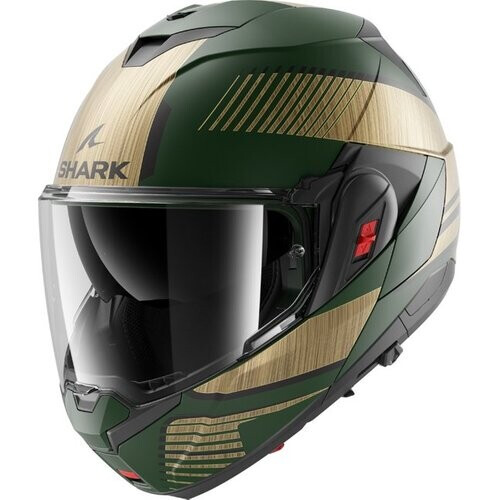 Tweedekans Shark Oxo systeemhelm motorhelm Sikter mat groen goud - Maat M Tweedehands