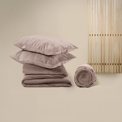 Tweedekans Sjumo Dekbedovertrek - Duvet - Cover Set -240x220 cm - Taupe