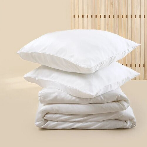 Tweedekans Sjumo – Tencel Sateen Dekbedovertrek – 200x220 cm – Fresh White Tencel & Katoen-Satijn – Hoogwaardige Glans & Zijdezacht – Antiallergisch & Ademend – Inclusief 2 Gratis Kussenslopen