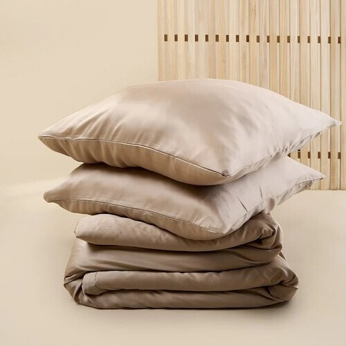 Tweedekans Sjumo – Tencel Sateen Dekbedovertrek – 200x220 cm – Honey Glow Tencel & Katoen-Satijn – Hoogwaardige Glans & Zijdezacht – Antiallergisch & Ademend – Inclusief 2 Gratis Kussenslopen