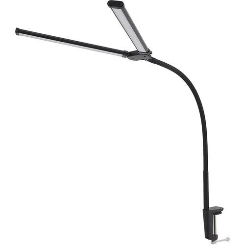 Tweedekans Skoov Led-Bureaulamp voor Kantoor Thuis, Heldere Dubbele Kop Bureaulamp met 3 Kleuren Traploos Dimbaar, Lamp Flexibele Zwanenhals Bureauverlichting voor Architect Thuiskantoor USB 5V Tweedehands