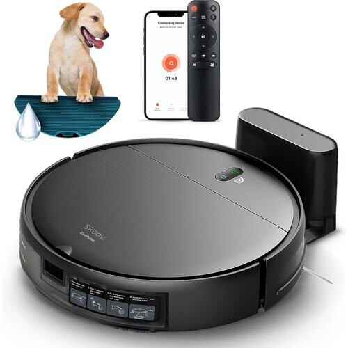 Tweedekans Skoov Robotstofzuiger – Met Dweilfunctie, App-bediening & 2000 PA Zuigkracht – 30 x 30 x 9,7 cm – Zwart