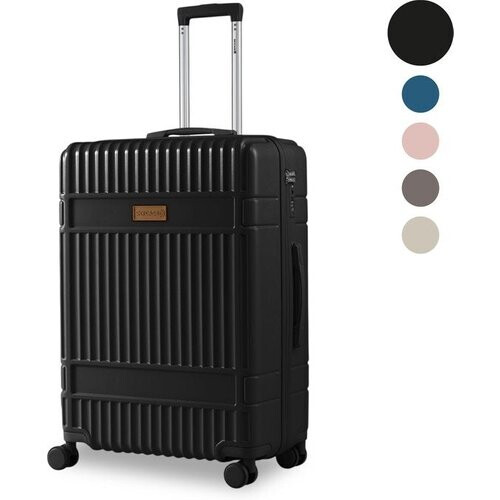 Tweedekans SKYCASES Classic Heritage - Grote Reiskoffer - TSA Slot - 76x52x30 cm - 100L - XL Rolkoffer - 360° geruisloze wielen - Lichtgewicht - Trolley - Zwart Tweedehands