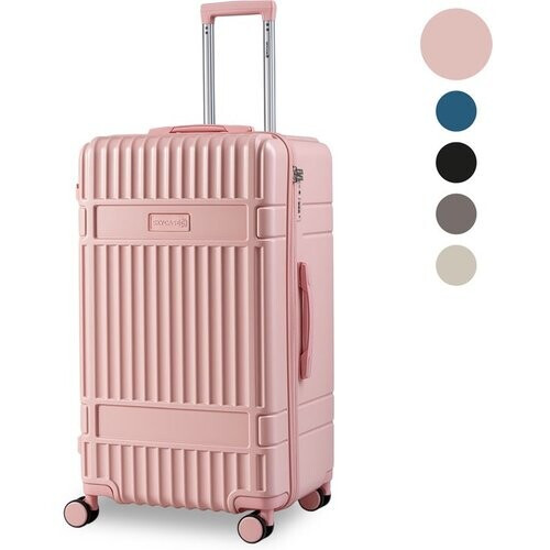 Tweedekans SKYCASES Trunk Reiskoffer – Classic Heritage – Extra Grote Koffer – 110L – TSA Slot – Lichtgewicht Trolley – 78x44x36 cm – Trunk Rolkoffer – Spinner Wielen – Roze Tweedehands
