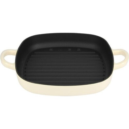 Tweedekans Smeg - Gietijzeren Grillpan - Crème - 26 x 26 cm - Geschikt voor Inductie Tweedehands