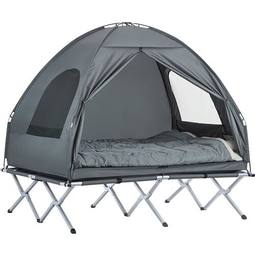 Tweedekans SoBuy 4-In-1 Tent - Grijs - 2 Persoons - 193x188x145cm Tweedehands