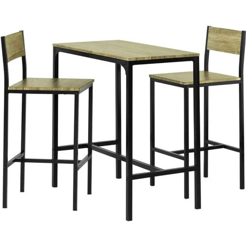 Tweedekans SoBuy Bistrotafel - Bistro Meubelen - Bartafel - 2 Krukken - 3 Delig - OGT03-N Tweedehands
