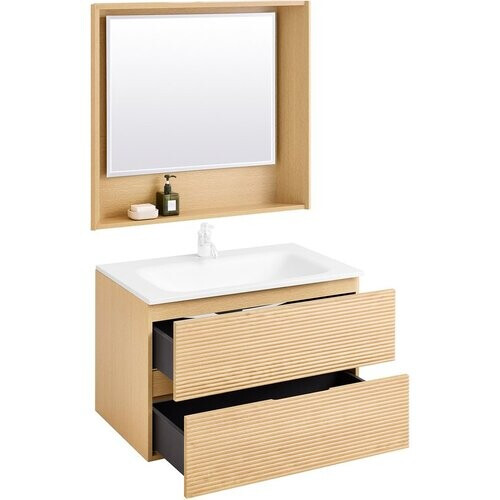 Tweedekans SoBuy BZR198-N Badmeubel met Wastafel - Houtcomposiet 80cm Tweedehands