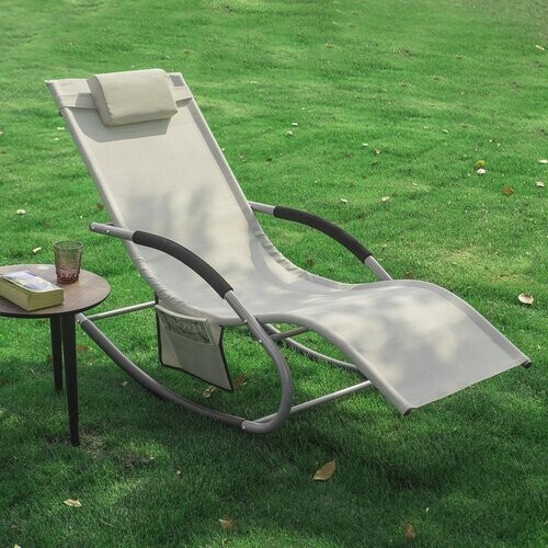 Tweedekans SoBuy Comfortabele Swingstoel Set Van 2 - Beige - Metalen Frame Tweedehands