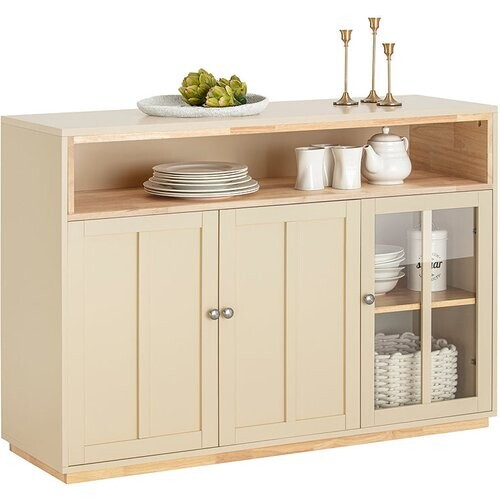 Tweedekans SoBuy Dressoir - FSB81-MI- Keukenkast - Max. 70 kg - 120 x 40 x 90 cm - Beige