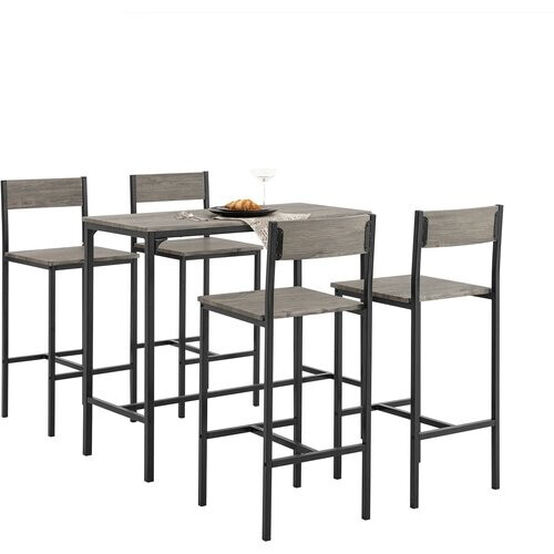 Tweedekans SoBuy Eettafelset OGT14-N - 1 Tafel met 4 Stoelen - 100 x 45 x 87 cm - MDF Tweedehands