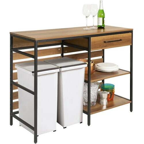 Tweedekans SoBuy FSB71-PF Buffetkast - Bruin Houtcomposiet met Lade & Planken