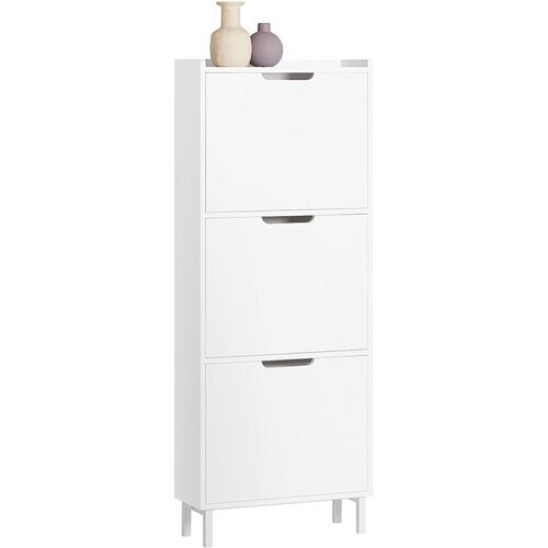 Tweedekans SoBuy FSR151-H-W Schoenenkast Met 3 Kleppen, Schoenencommode, Schoenenrek, Schoenenkist, Gangkast, Opbergkast Voor Schoenen Tweedehands