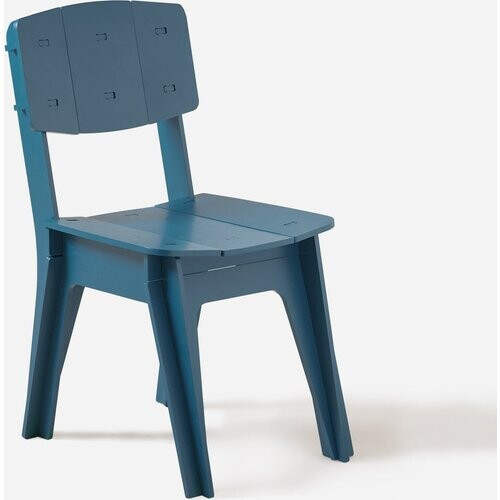 Tweedekans SoBuy HFST01-B Ergonomische Designstoel – Stijlvolle Houten Eetkamer- en Bureaustoel in Blauw Tweedehands