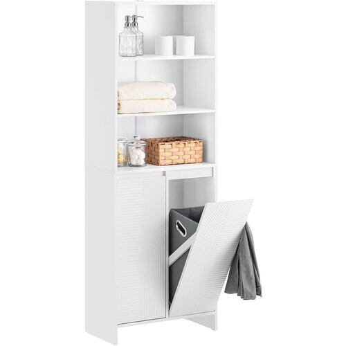Tweedekans SoBuy Hoge Kast - BZR155-W - MDF - Tot 42 kg. - 60x170x30cm - Wit Tweedehands