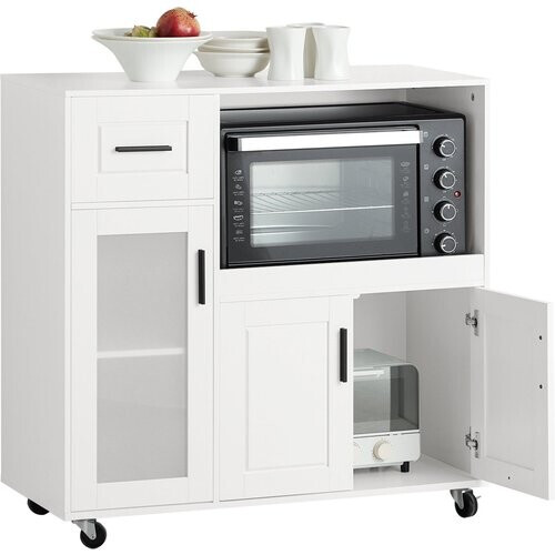 Tweedekans SoBuy Magnetronkast FSB78-W - 1 Lade - 3 Deuren - 89 x 40 x 89 cm - Wit