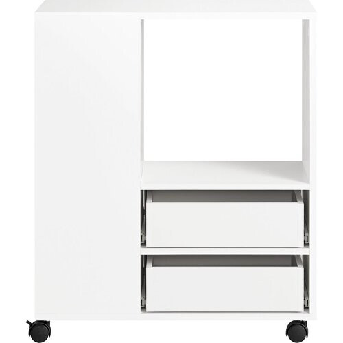 Tweedekans SoBuy Printertafel - FBT129-W - Onderstel met 2 Laden - 60 x 35 x 71 cm - Wit Tweedehands