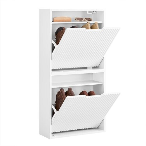 Tweedekans sobuy schoenenkast - 50 × 19 × 100 cm - wit – ultradun & flexibel te monteren Tweedehands