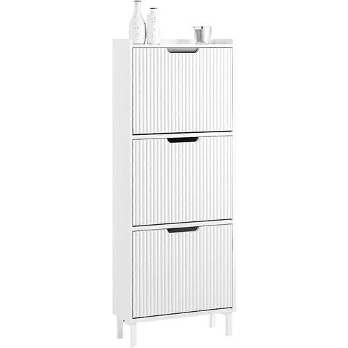 Tweedekans SoBuy  - Schoenrek Schoenopbergkast - Wit - B50 x D19 x H130 cm Tweedehands