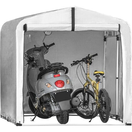 Tweedekans Sobuy Tuinhuis KLS11-II-L - Waterdichte Tuinberging voor Fietsen en Gereedschap - 159x165x219 cm - Zilver